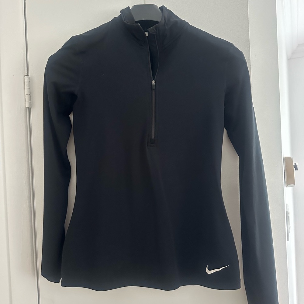 Nike Women's Black Long Sleeve Zip Top